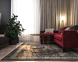 Odważne mieszkanie z czerwienią - Mały czarny salon, styl nowoczesny - zdjęcie od Ambience. Interior design - Homebook