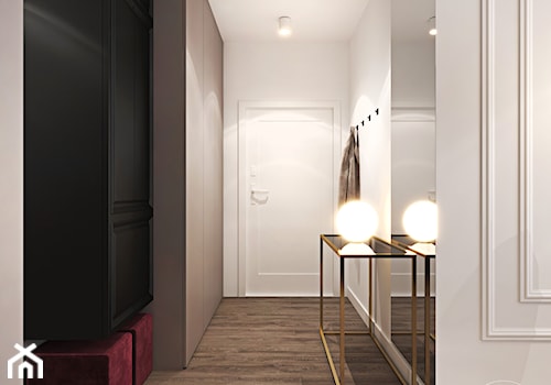 Mieszkanie z bordowym akcentem - Hol / przedpokój, styl nowoczesny - zdjęcie od Ambience. Interior design
