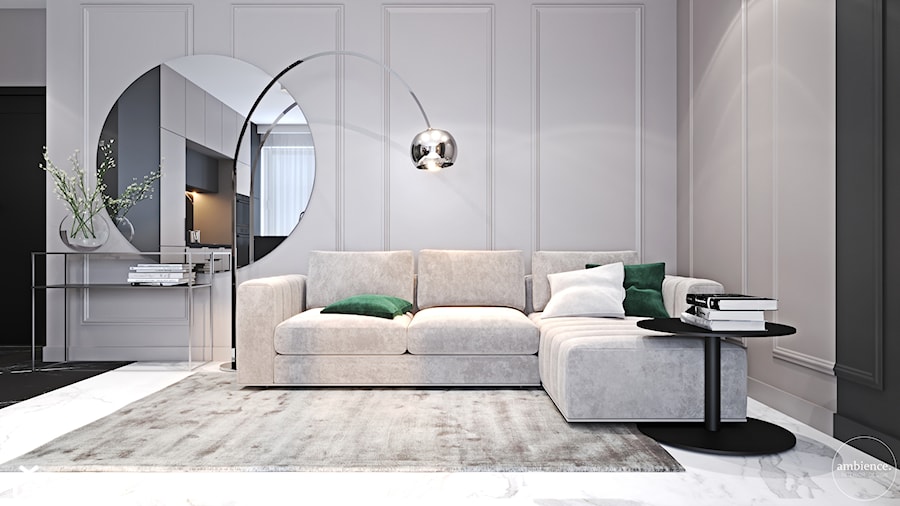Mieszkanie w kolorze kaszmiru - Średni szary salon, styl nowoczesny - zdjęcie od Ambience. Interior design