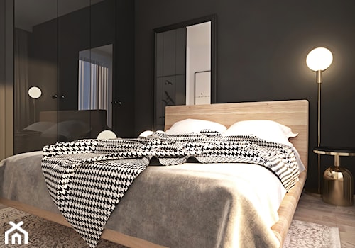 Odważne mieszkanie z czerwienią - Średnia czarna sypialnia, styl nowoczesny - zdjęcie od Ambience. Interior design