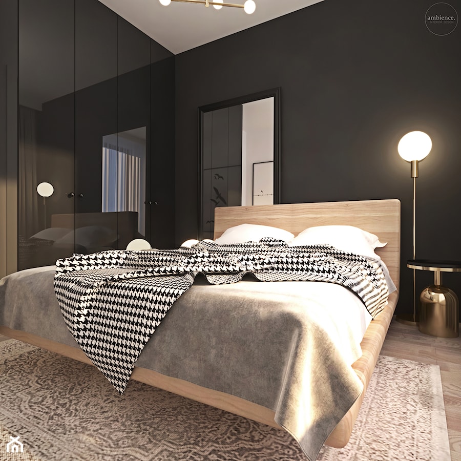 Odważne mieszkanie z czerwienią - Średnia czarna sypialnia, styl nowoczesny - zdjęcie od Ambience. Interior design