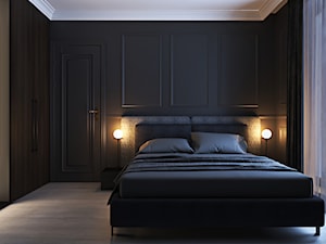 Warszawski apartament - Średnia czarna sypialnia, styl nowoczesny - zdjęcie od Ambience. Interior design