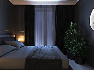 Warszawski apartament - Mała czarna sypialnia, styl nowoczesny - zdjęcie od Ambience. Interior design