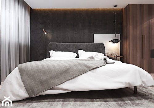 Apartament w Londynie - strefa nocna - Średnia czarna sypialnia, styl nowoczesny - zdjęcie od Ambience. Interior design