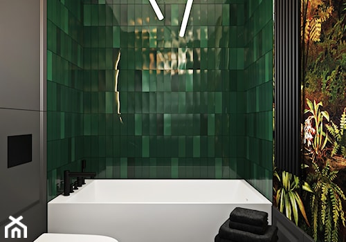 Warszawski apartament - Mała bez okna z marmurową podłogą łazienka, styl nowoczesny - zdjęcie od Ambience. Interior design
