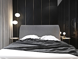 Mieszkanie łączące klasykę i nowoczesność - Mała biała czarna sypialnia, styl nowoczesny - zdjęcie od Ambience. Interior design