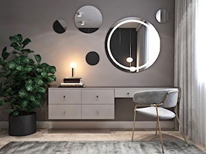 Mieszkanie łączące klasykę i nowoczesność - Średnia szara z biurkiem sypialnia, styl nowoczesny - zdjęcie od Ambience. Interior design