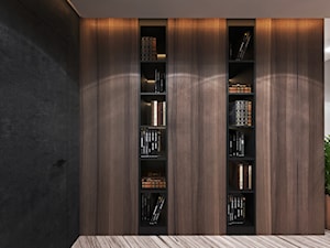 Apartament w Londynie - strefa dzienna - Średni czarny szary hol / przedpokój, styl nowoczesny - zdjęcie od Ambience. Interior design