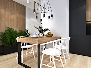 Mieszkanie z zielonym akcentem - Średnia biała szara jadalnia w kuchni, styl nowoczesny - zdjęcie od Ambience. Interior design
