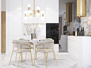 Wnętrza w bieli i złocie - Jadalnia, styl nowoczesny - zdjęcie od Ambience. Interior design