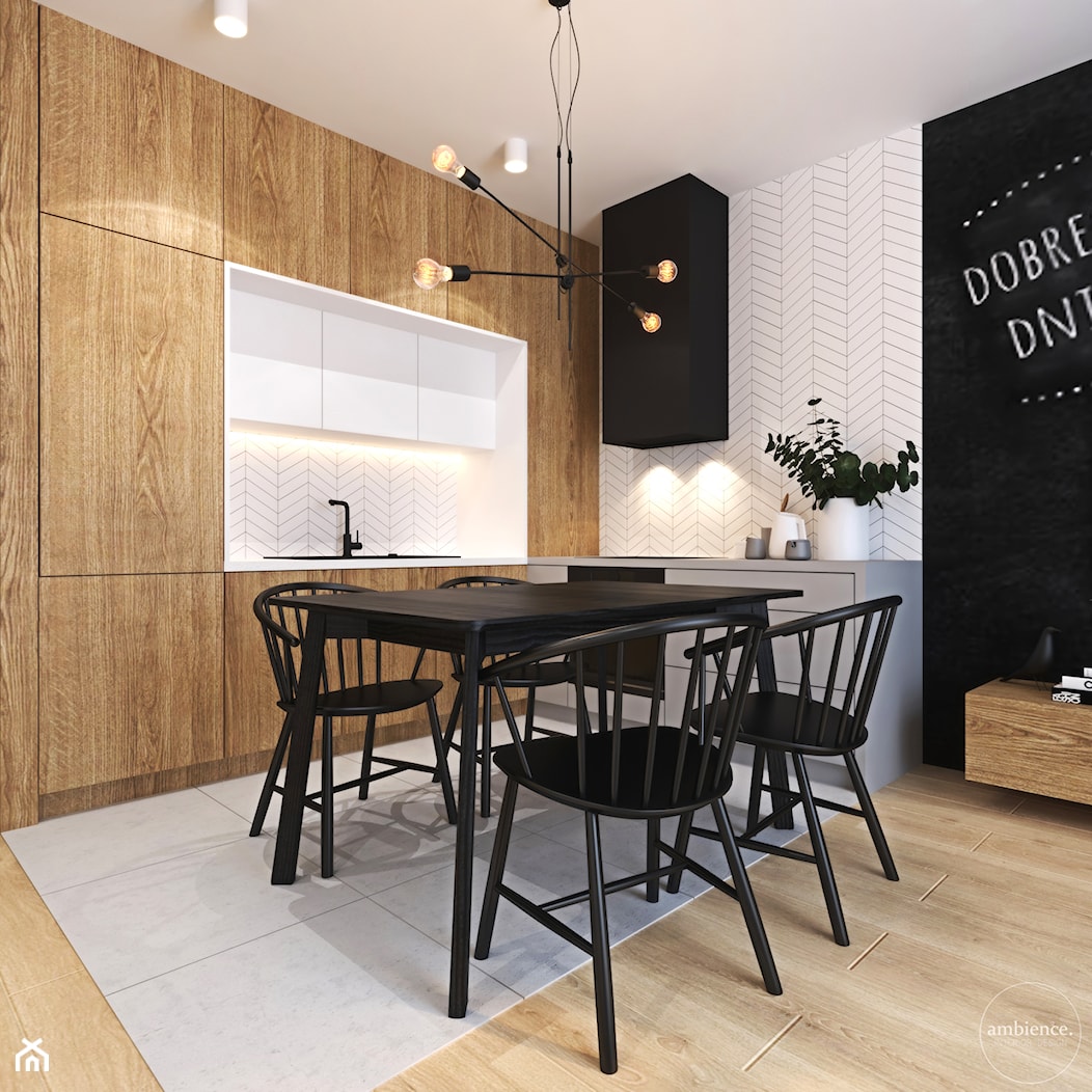 Ciepłe mieszkanie w nowoczesnym stylu - Kuchnia, styl nowoczesny - zdjęcie od Ambience. Interior design - Homebook