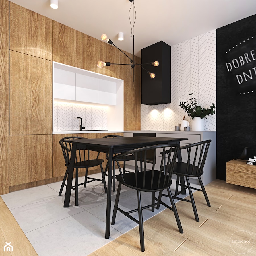 Ciepłe mieszkanie w nowoczesnym stylu - Kuchnia, styl nowoczesny - zdjęcie od Ambience. Interior design