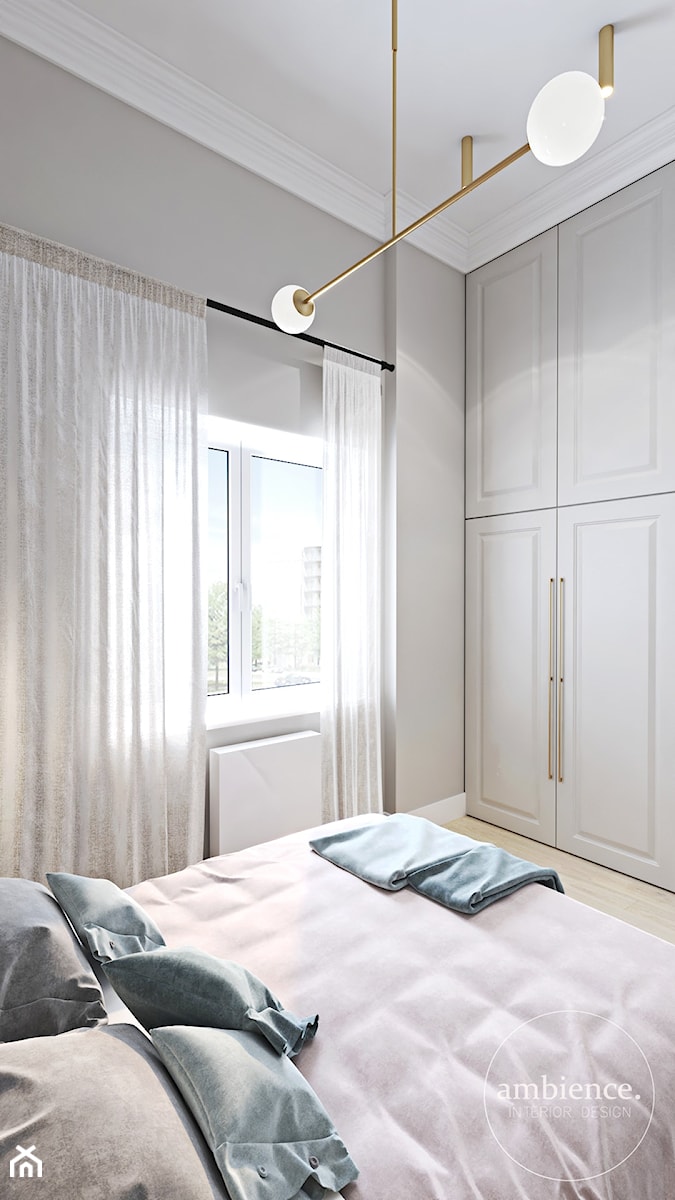 Wysokie mieszkanie w pastelach - Sypialnia, styl nowoczesny - zdjęcie od Ambience. Interior design
