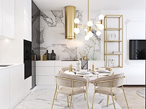 Wnętrza w bieli i złocie - Kuchnia, styl nowoczesny - zdjęcie od Ambience. Interior design
