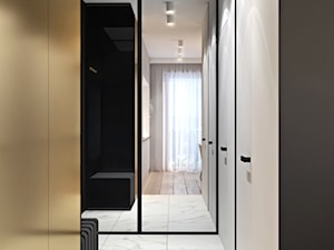 Kobiece mieszkanie w Warszawie - Średni biały czarny hol / przedpokój, styl nowoczesny - zdjęcie od Ambience. Interior design