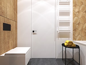 Ciepłe mieszkanie w nowoczesnym stylu - Mała bez okna łazienka, styl nowoczesny - zdjęcie od Ambience. Interior design