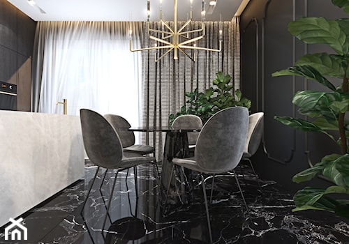 Luksusowy apartament dla singla - Mała czarna jadalnia w kuchni, styl nowoczesny - zdjęcie od Ambience. Interior design