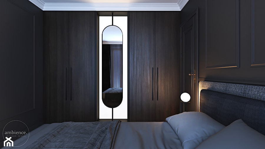 Warszawski apartament - Mała szara sypialnia, styl nowoczesny - zdjęcie od Ambience. Interior design