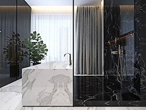 Luksusowy apartament dla singla - Średnia z marmurową podłogą łazienka z oknem, styl nowoczesny - zdjęcie od Ambience. Interior design