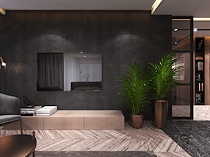 Apartament w Londynie - strefa dzienna - Mały czarny salon, styl nowoczesny - zdjęcie od Ambience. Interior design