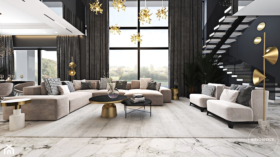 Luksusowe wnętrza domu – cz. 1 - Salon, styl nowoczesny - zdjęcie od Ambience. Interior design