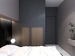 Mieszkanie w kolorze kaszmiru - Mała czarna szara sypialnia, styl nowoczesny - zdjęcie od Ambience. Interior design