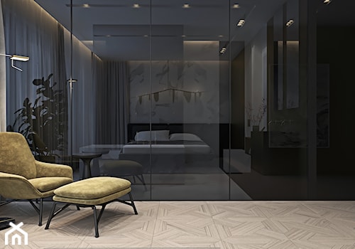 Luksusowy apartament dla singla - Średnia szara sypialnia, styl nowoczesny - zdjęcie od Ambience. Interior design