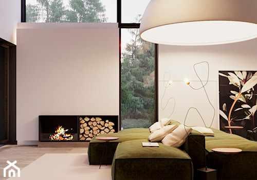 RZASKA - Średni beżowy salon - zdjęcie od Hi-Light Architects