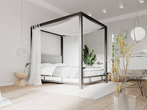 Wakacyjne Marzenia - Duża biała szara sypialnia, styl nowoczesny - zdjęcie od Balicka Design