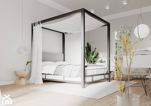 Wakacyjne Marzenia - Duża biała szara sypialnia, styl nowoczesny - zdjęcie od Balicka Design