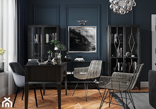 Zielona Gęś - Średnie w osobnym pomieszczeniu z sofą niebieskie biuro, styl nowoczesny - zdjęcie od Balicka Design