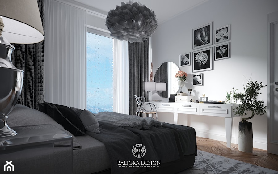 Zielona Gęś - Średnia biała sypialnia, styl nowoczesny - zdjęcie od Balicka Design