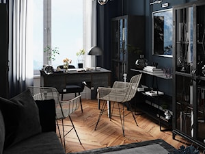 Zielona Gęś - Średnie w osobnym pomieszczeniu z sofą czarne biuro, styl nowoczesny - zdjęcie od Balicka Design