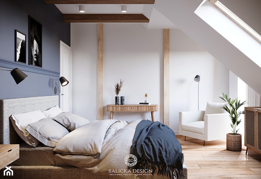 Słoneczne Poddasze - Sypialnia, styl nowoczesny - zdjęcie od Balicka Design