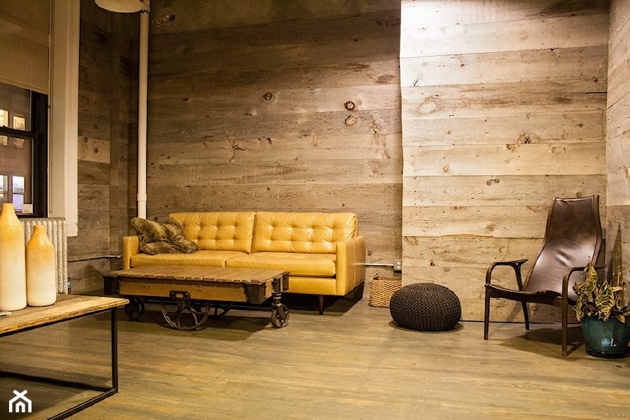 Drewno na ścianie - Salon, styl nowoczesny - zdjęcie od VIDARON