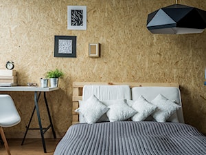 Drewno na ścianie - Sypialnia, styl skandynawski - zdjęcie od VIDARON