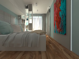 Mieszkanie Warszawa Włochy / 71 m2 - Duża szara zielona sypialnia, styl nowoczesny - zdjęcie od Ewelina Urbańska - LilVive Architekt Wnętrz
