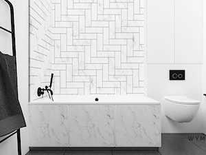 Łazienka czarno-biała - Łazienka, styl nowoczesny - zdjęcie od Wymiar i Kropka