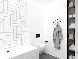 Łazienka czarno-biała - Łazienka, styl nowoczesny - zdjęcie od Wymiar i Kropka