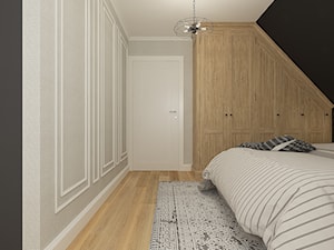 Dom pod Krakowem - styl mieszany - Średnia czarna szara sypialnia na poddaszu, styl nowoczesny - zdjęcie od WERDHOME