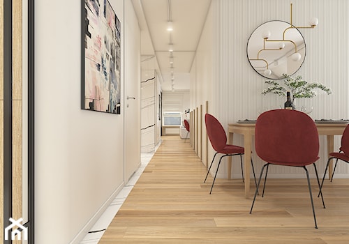Mieszkanie w krakowie 50 m2 - Duży szary z marmurem na podłodze hol / przedpokój, styl nowoczesny - zdjęcie od WERDHOME