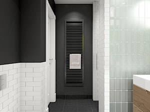 Z indygo - Mała bez okna z punktowym oświetleniem łazienka - zdjęcie od WERDHOME