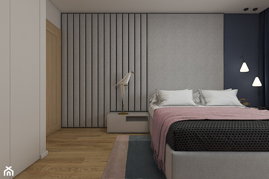 Dom Luksemburg - styl nowoczesny - Mała czarna szara sypialnia, styl nowoczesny - zdjęcie od WERDHOME