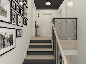 Dom pod Krakowem - styl mieszany - Średni biały czarny hol / przedpokój, styl nowoczesny - zdjęcie od WERDHOME