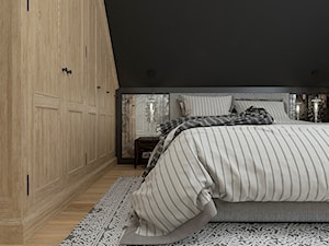 Dom pod Krakowem - styl mieszany - Mała czarna sypialnia na poddaszu, styl nowoczesny - zdjęcie od WERDHOME