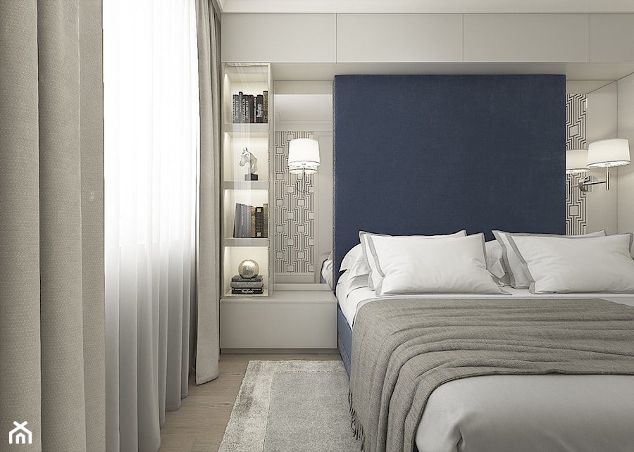 Mieszkanie w stylu nowojorskim - Mała szara sypialnia, styl glamour - zdjęcie od WERDHOME