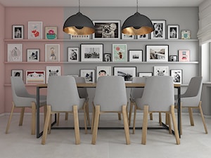 Dom Luksemburg - styl nowoczesny - Średnia różowa szara jadalnia jako osobne pomieszczenie, styl nowoczesny - zdjęcie od WERDHOME