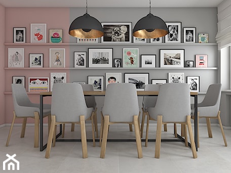 Aranżacje wnętrz - Jadalnia: Dom Luksemburg - styl nowoczesny - Średnia różowa szara jadalnia jako osobne pomieszczenie, styl nowoczesny - WERDHOME. Przeglądaj, dodawaj i zapisuj najlepsze zdjęcia, pomysły i inspiracje designerskie. W bazie mamy już prawie milion fotografii!
