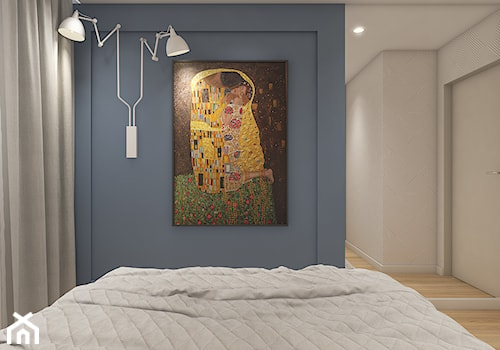 Dwa światy - Średnia niebieska sypialnia, styl nowoczesny - zdjęcie od WERDHOME