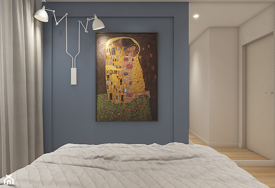 Dwa światy - Średnia niebieska sypialnia, styl nowoczesny - zdjęcie od WERDHOME